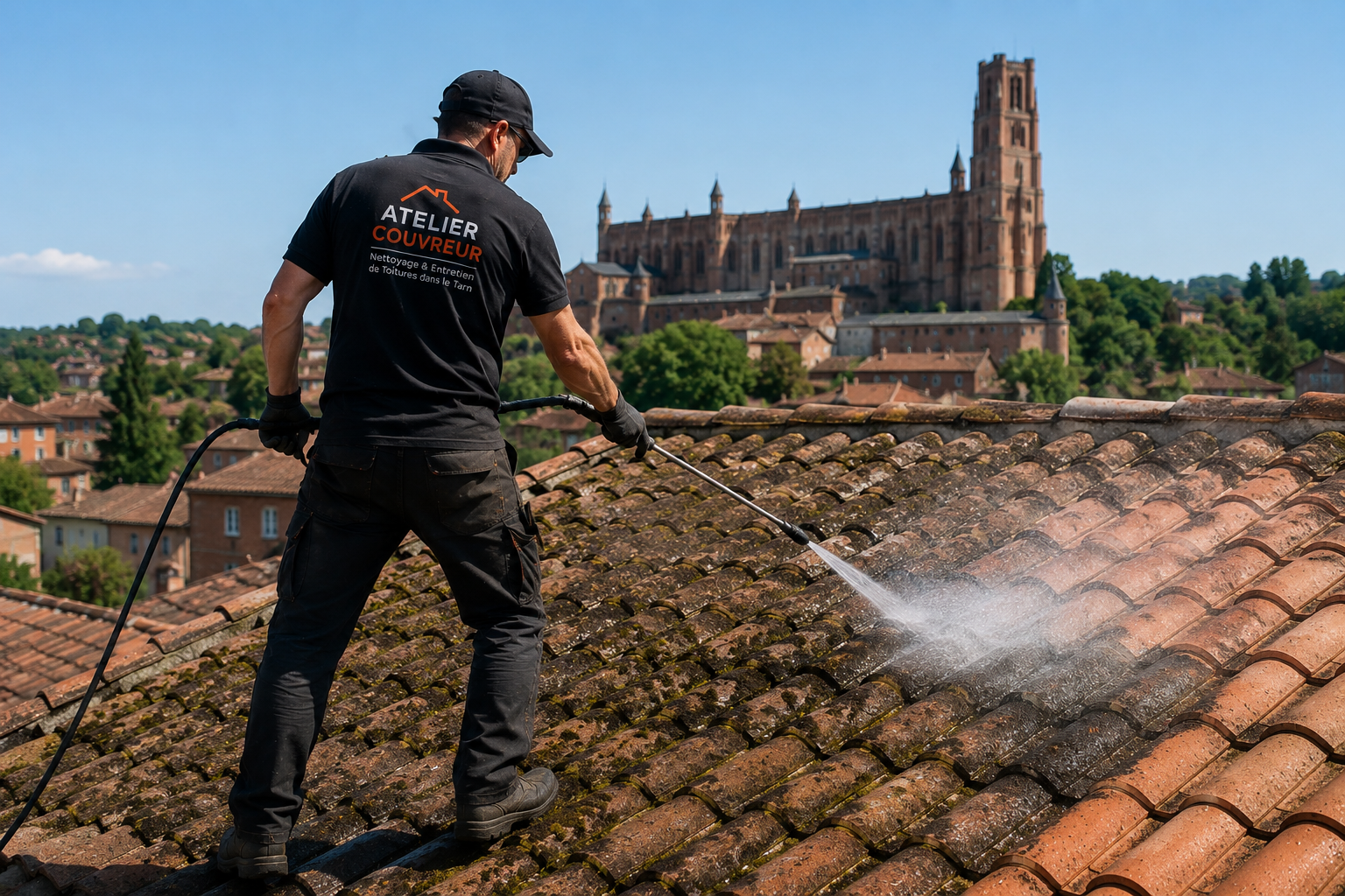 Démoussage toiture à Albi
